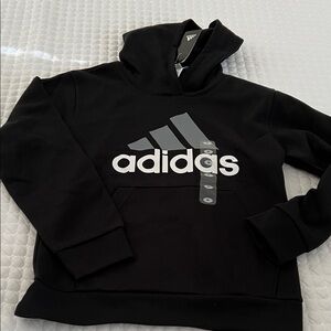 Adidas Black and Gray Logo Hoodie
